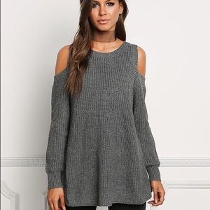 Cold shoulder sweater